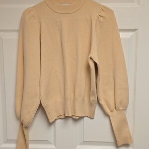 Zara Tan Crew Neck Sweater Soft Knit Long Sleeves